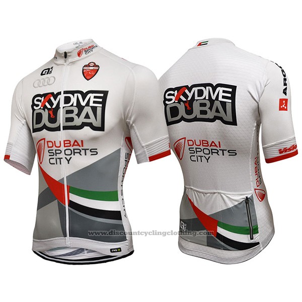 2017 Cycling Jersey Dive Dubai White Short Sleeve and Bib Short